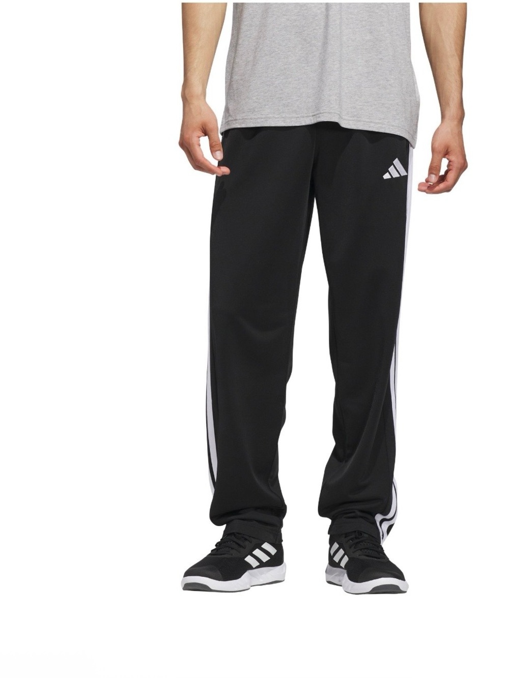 adidas Black Joggers with White Side Stripes and Logo